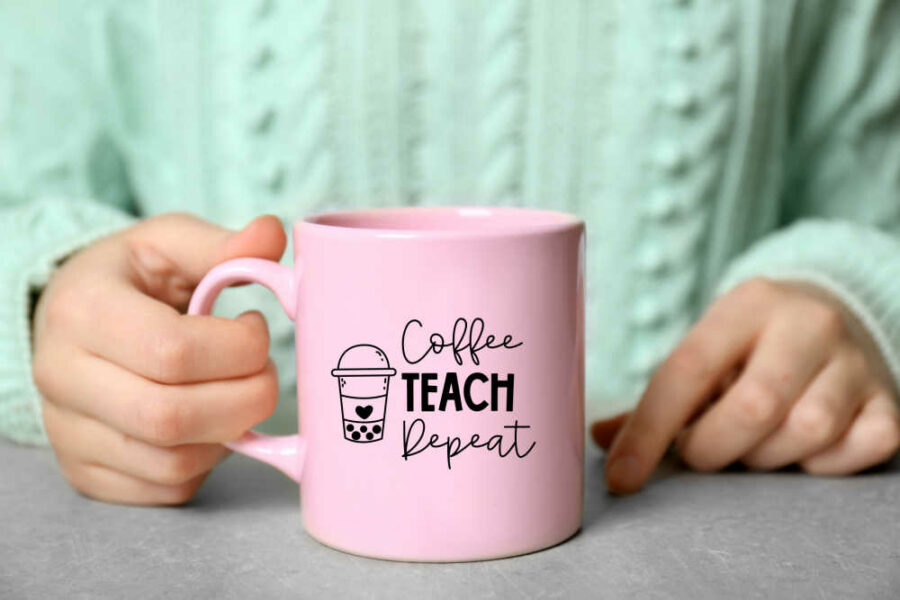 Coffee teach repeat SVG coffee mug