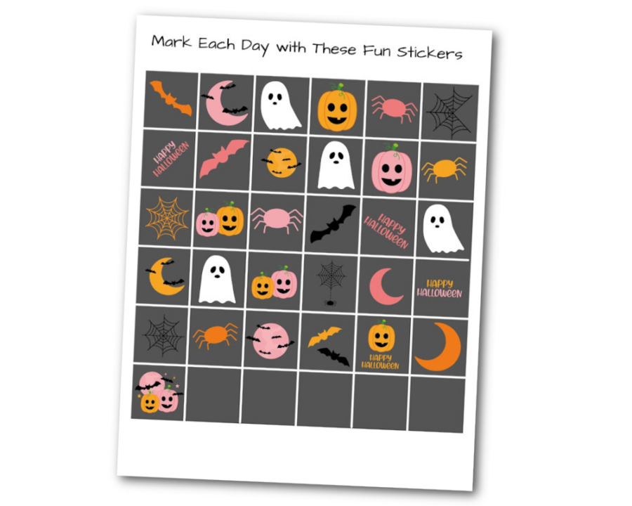 Stickers to use with Halloween countdown calendar
