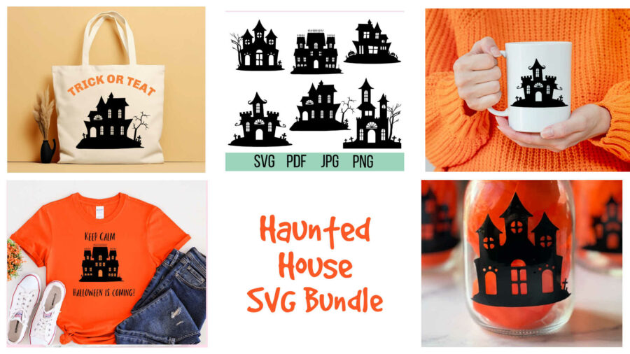 Haunted house SVG's on items