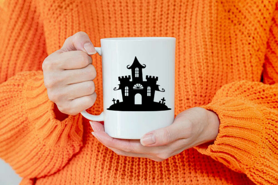 Haunted  house SVG on mug