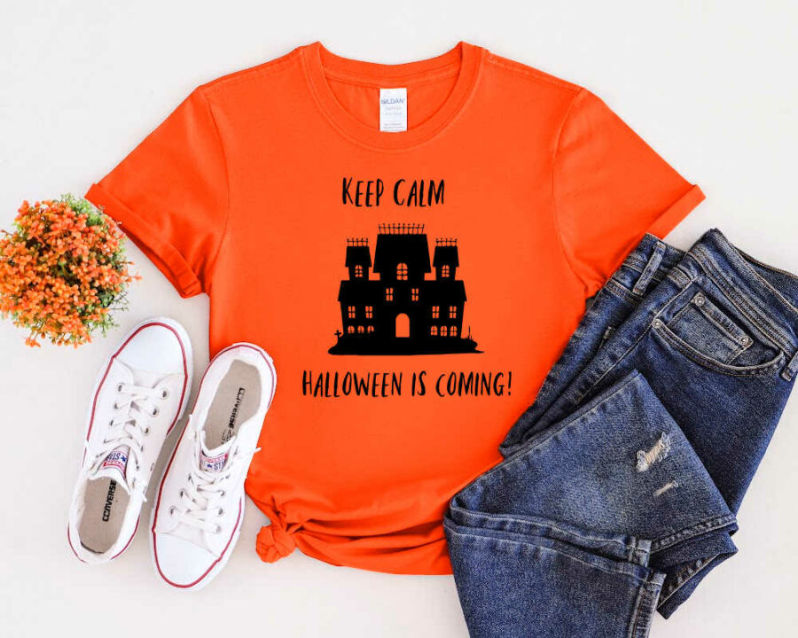Haunted house SVG on shirt