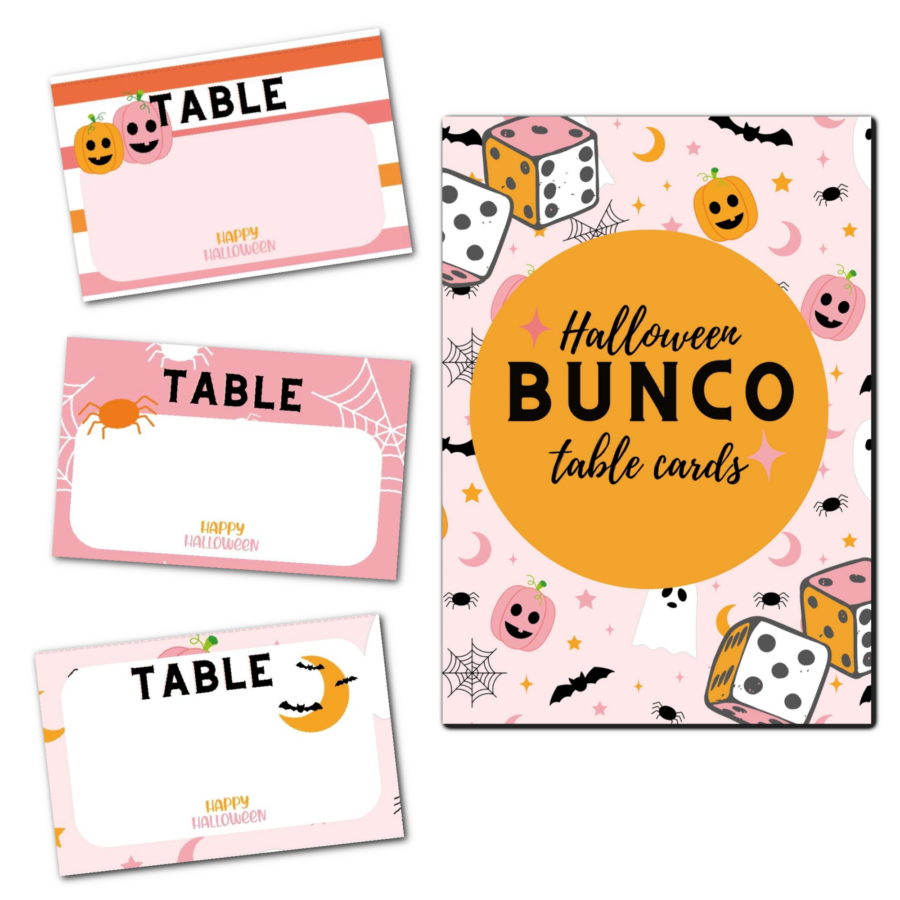 Halloween Bunco Table Number Cards