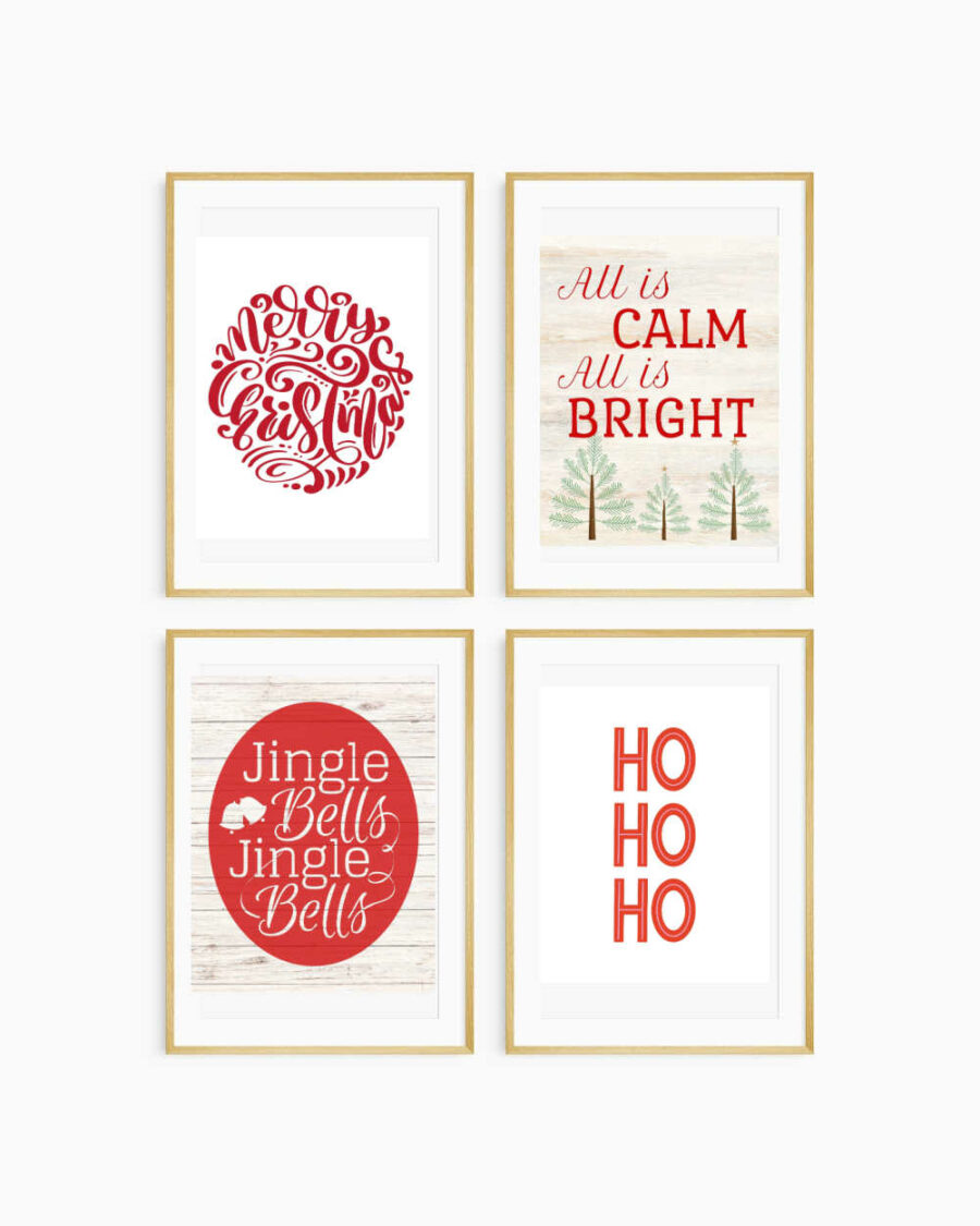 Christmas Wall art in four frames