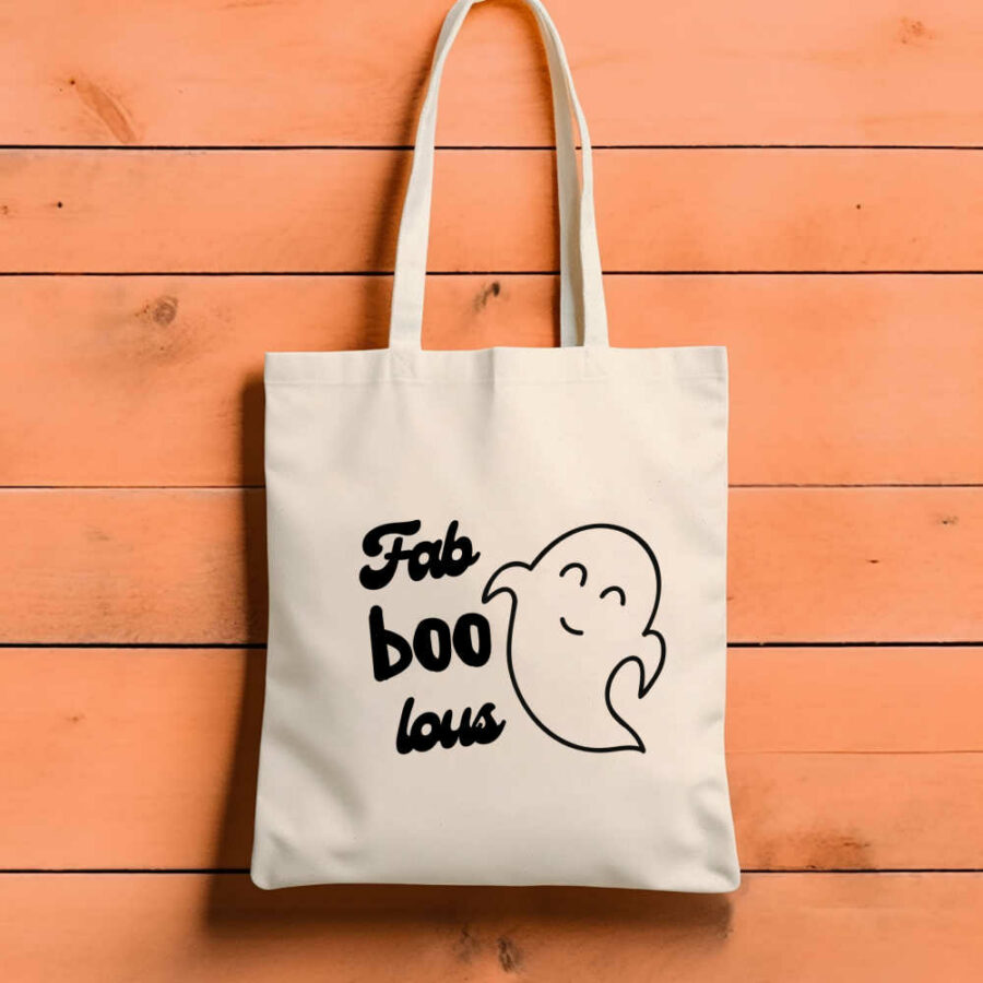 Cute Ghost SVG on a tote bag