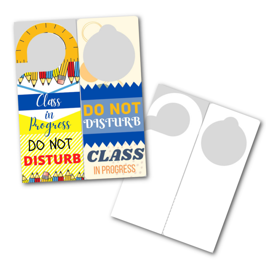 Do Not Disturb Classroom Door Hanger and Blank Door Hanger Template