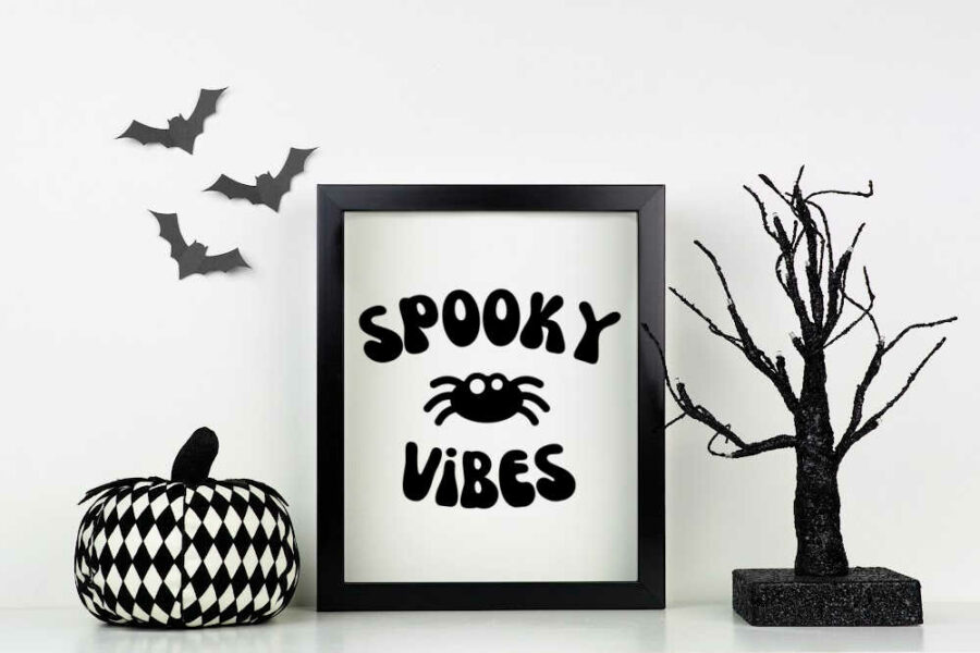 Spooky Vibes SVG in a frame