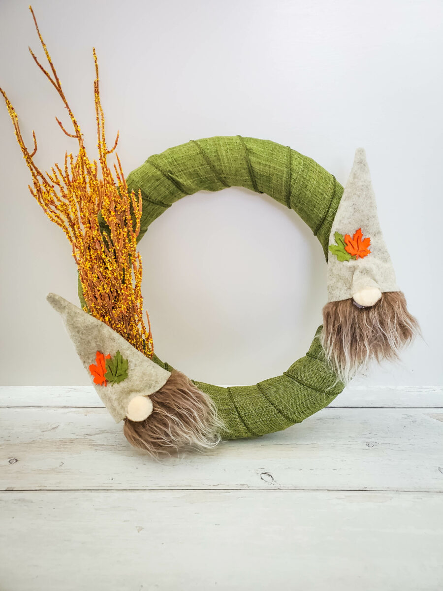 Finished gnome wreath
