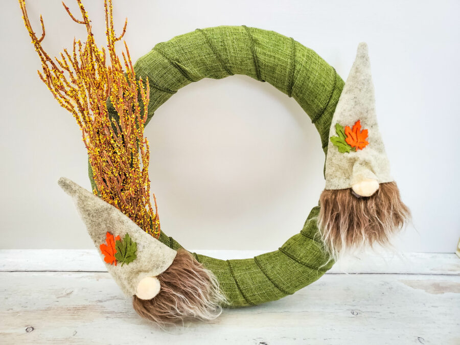 Finished gnome wreath