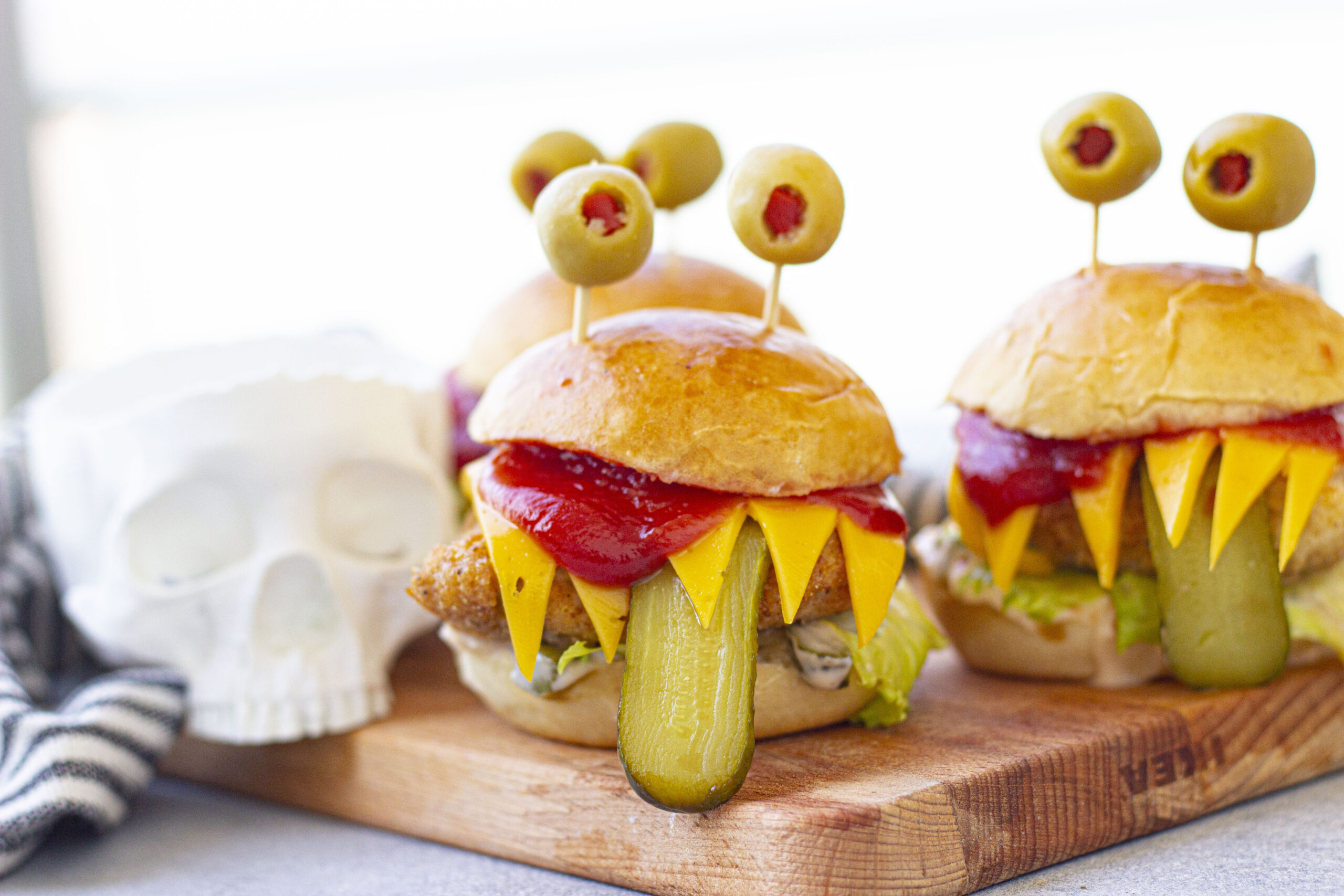 Monster Burger (or Sandwich) for Halloween Dinner