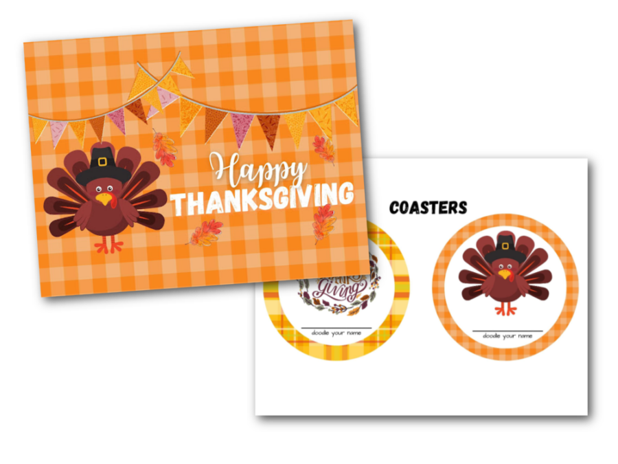 Printable Thanksgiving Placemat and coasters