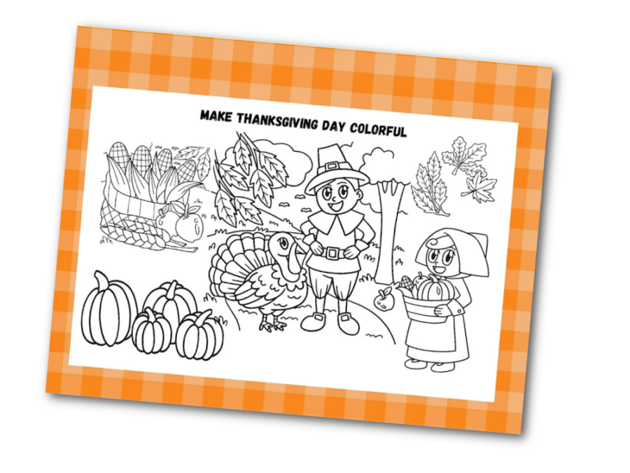 Thanksgiving placemat coloring pages