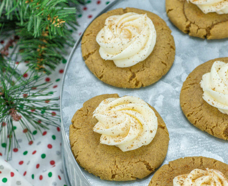 Soft Gingersnap Cookies with Cream Cheese Frosting