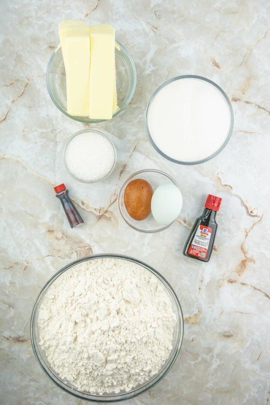 Candy Cane Shortbread Cookies ingredients