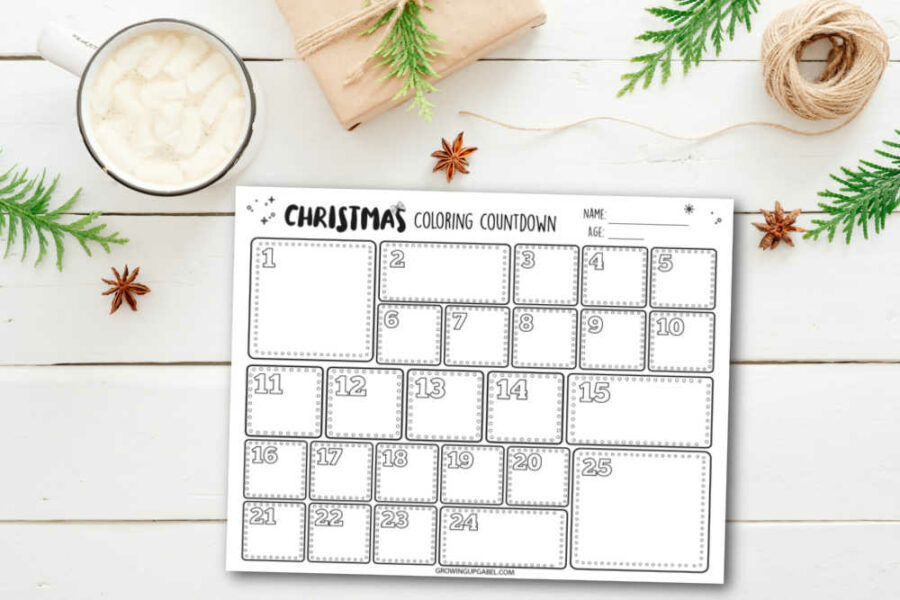 Blank printable advent calendar to draw on